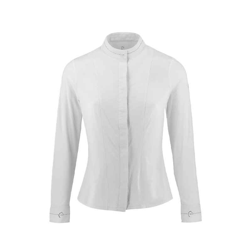 Equithème - Chemise à manches longues de concours femme Julia blanche | - Ohlala