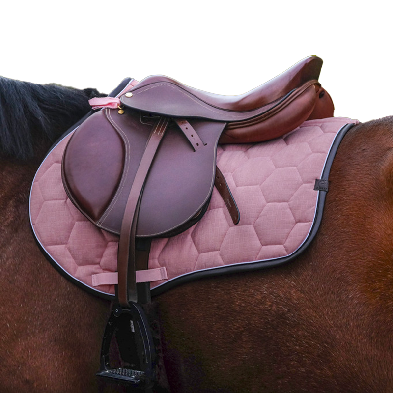 Equithème - Tapis de selle Quadri rose | - Ohlala