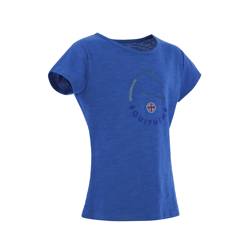 Equithème - T-shirt à manches courtes enfant Claire bleu monaco | - Ohlala