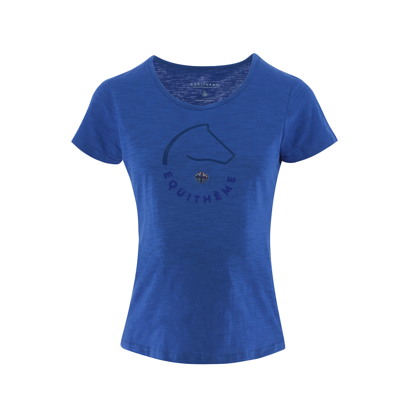 Equithème - T-shirt à manches courtes femme Claire bleu monaco | - Ohlala