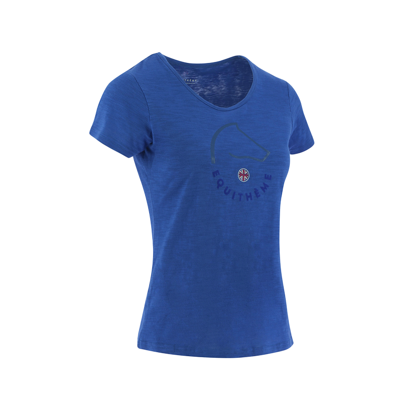 Equithème - T-shirt à manches courtes femme Claire bleu monaco | - Ohlala