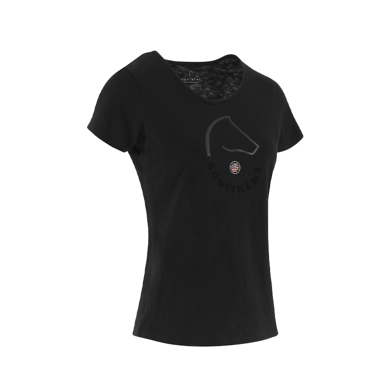 Equithème - T-shirt à manches courtes femme Claire noir | - Ohlala