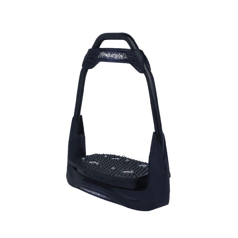 Freejump - Étriers Air's Full black plancher plat / oeil droit / silver Dressage édition | - Ohlala