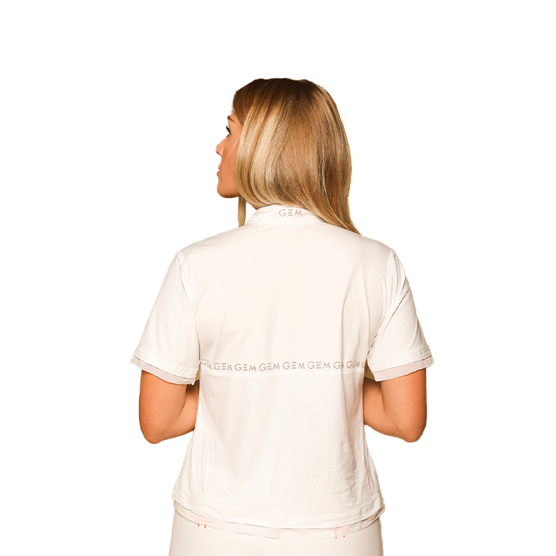 GEM - Polo de concours manches courtes femme Tinder blanc | - Ohlala