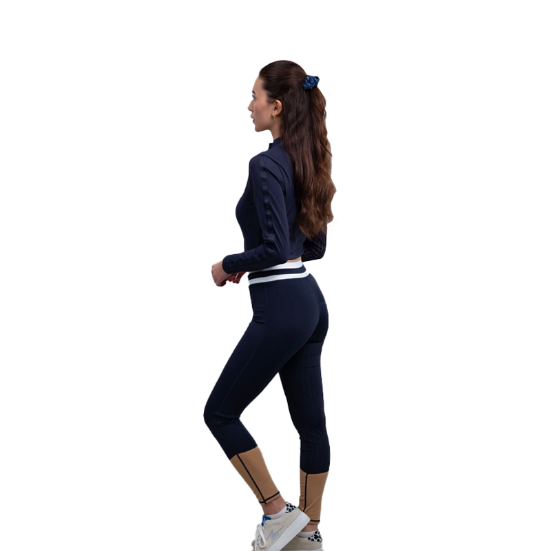 Harcour - Legging d'équitation femme Brookie marine et iced coffee | - Ohlala