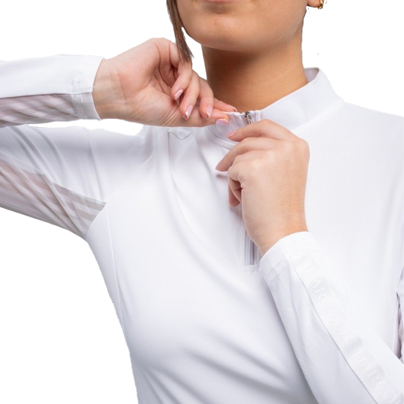 Harcour - Polo technique manches longues femme Poris blanc | - Ohlala