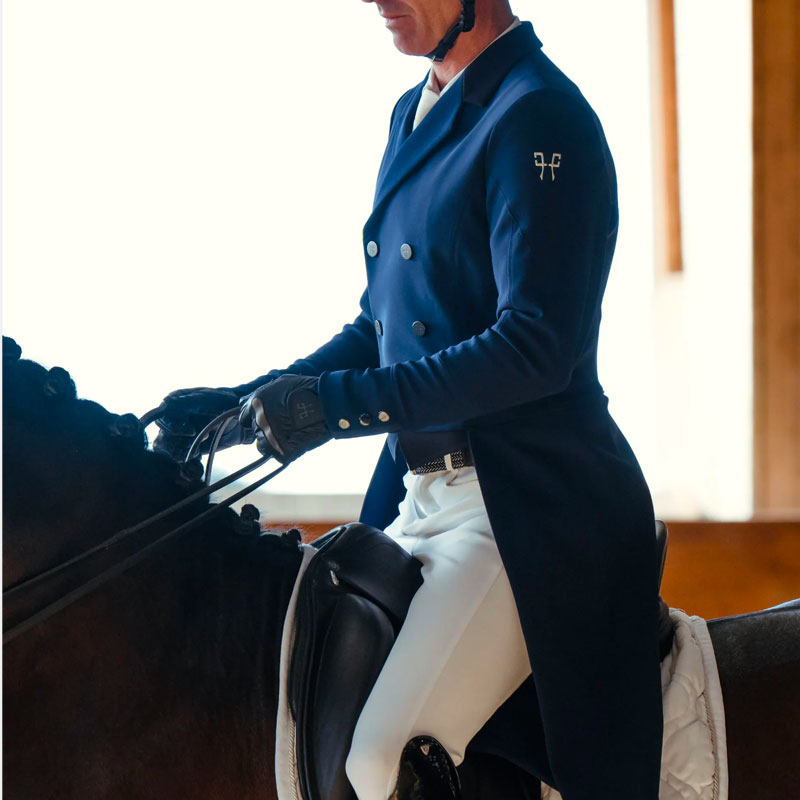 Horse Pilot - Veste de concours de dressage homme Long frac marine | - Ohlala