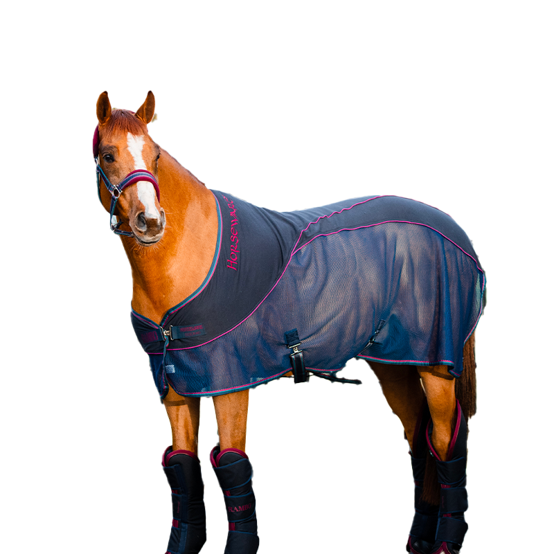 Horseware - Chemise séchante Rambo Sport Cooler marine/ bordeaux | - Ohlala