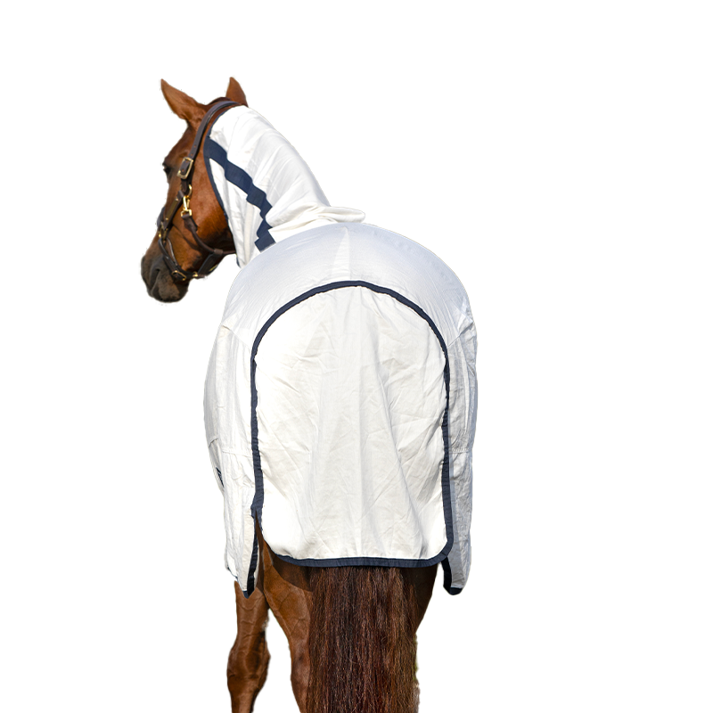 Horseware - Couverture d'été Rambo Natura anti-UV blanc/ marine | - Ohlala