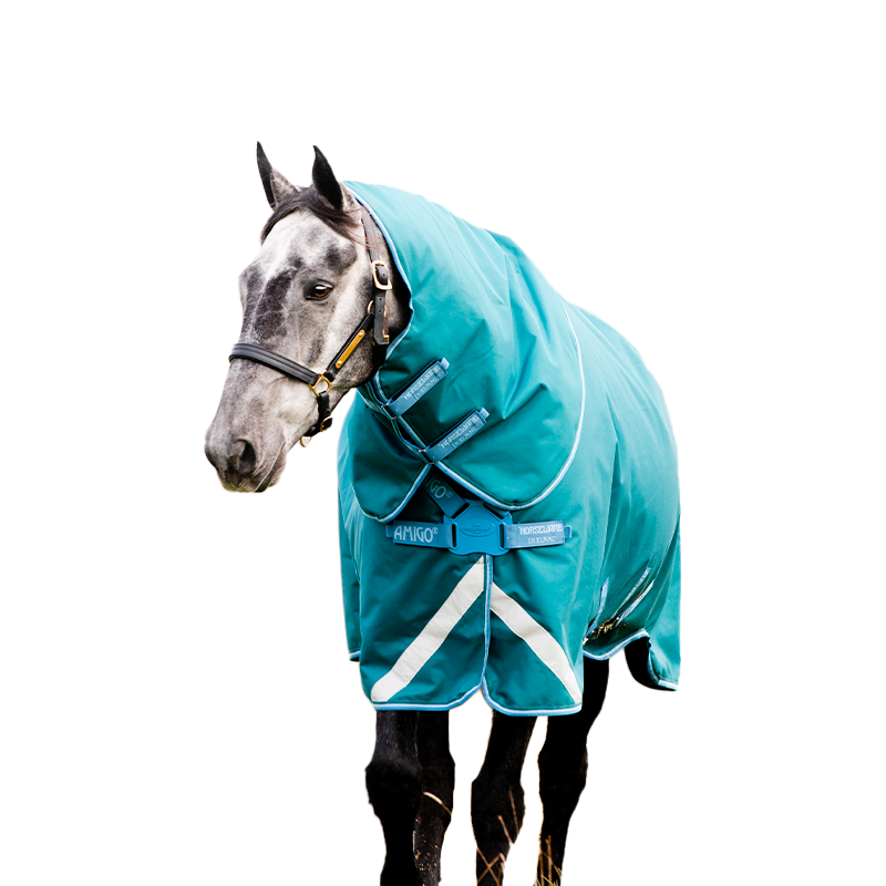 Horseware - Couverture d'extérieur Amigo Bravo 12 Plus fermeture Disque emeraude/ turquoise/ bleu 100g | - Ohlala