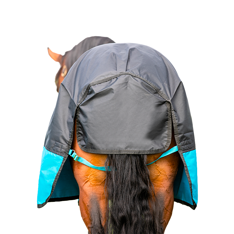 Horseware - Couverture d'extérieur Mio All In-One noir/ turquoise 200g | - Ohlala