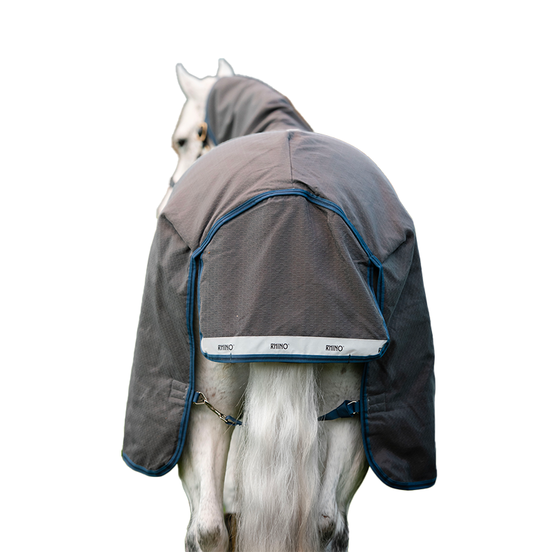 Horseware - Couverture d'extérieur Rhino plus HexStop gris/ indigo/ marine 250g | - Ohlala