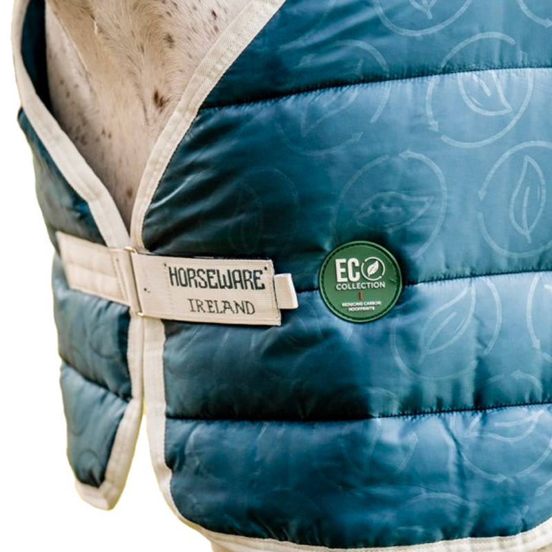 Horseware - Sous-couverture Ecolin bleu canard/ gris 300g | - Ohlala