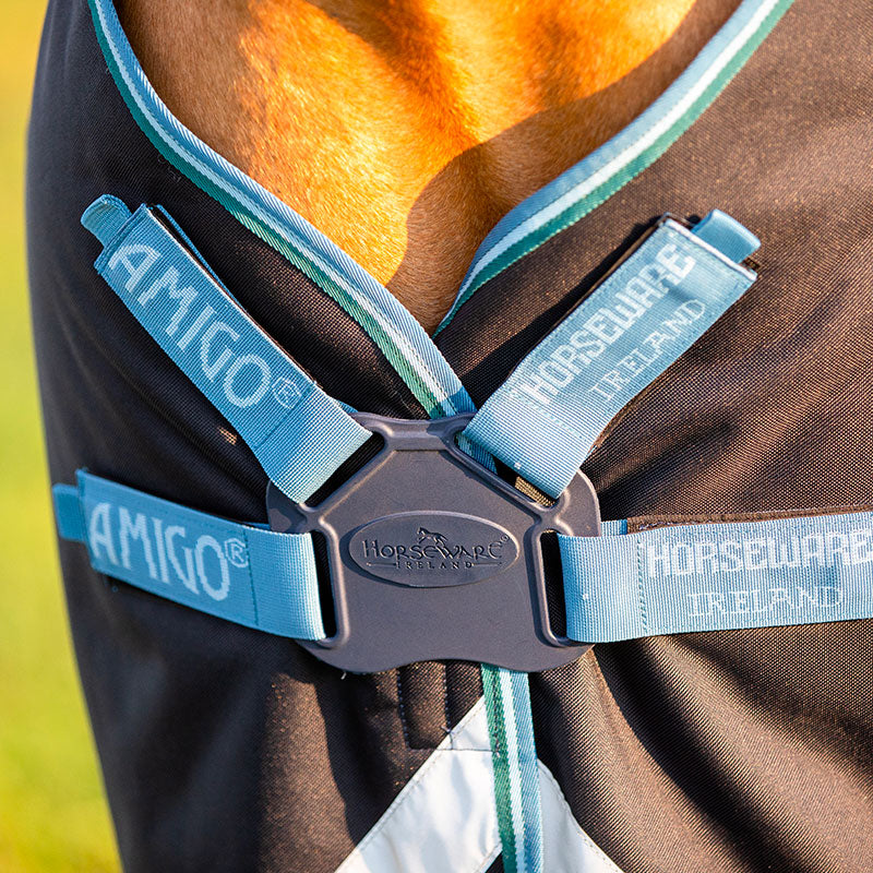 Horseware - Couverture d'extérieur Amigo Bravo 12 original fermeture disque marine/ marine/ 100g | - Ohlala