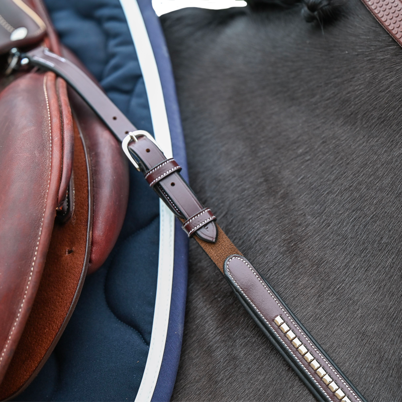 Jump'In - Collier de chasse et fourche de martingale Premium Clincher noisette | - Ohlala