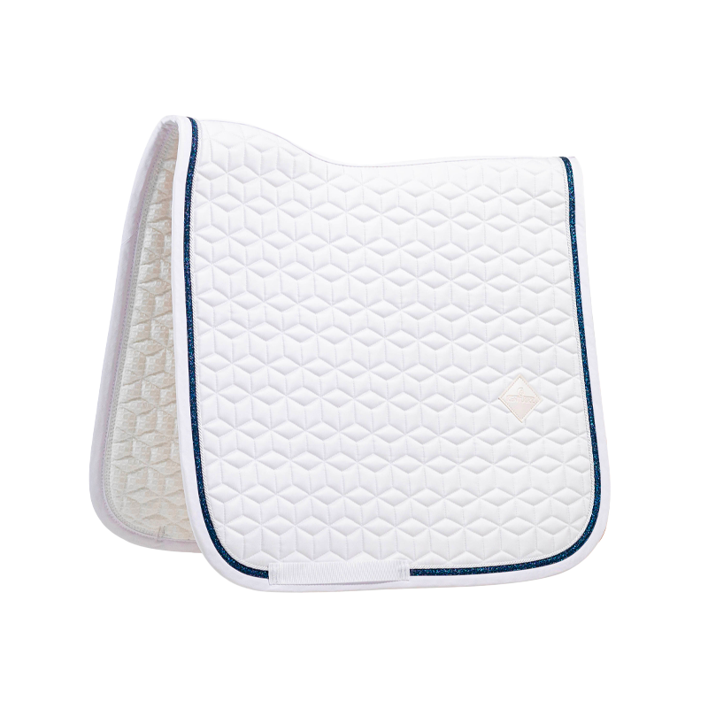 Kentucky Horsewear - Tapis de dressage Glitter Rope blanc et marine | - Ohlala