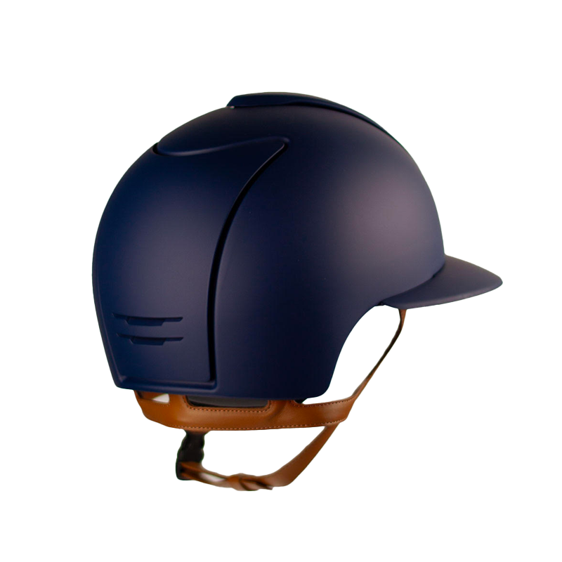 KEP - Casque d'équitation Cromo 2.0 Matt blue polo jugulaire beige | - Ohlala