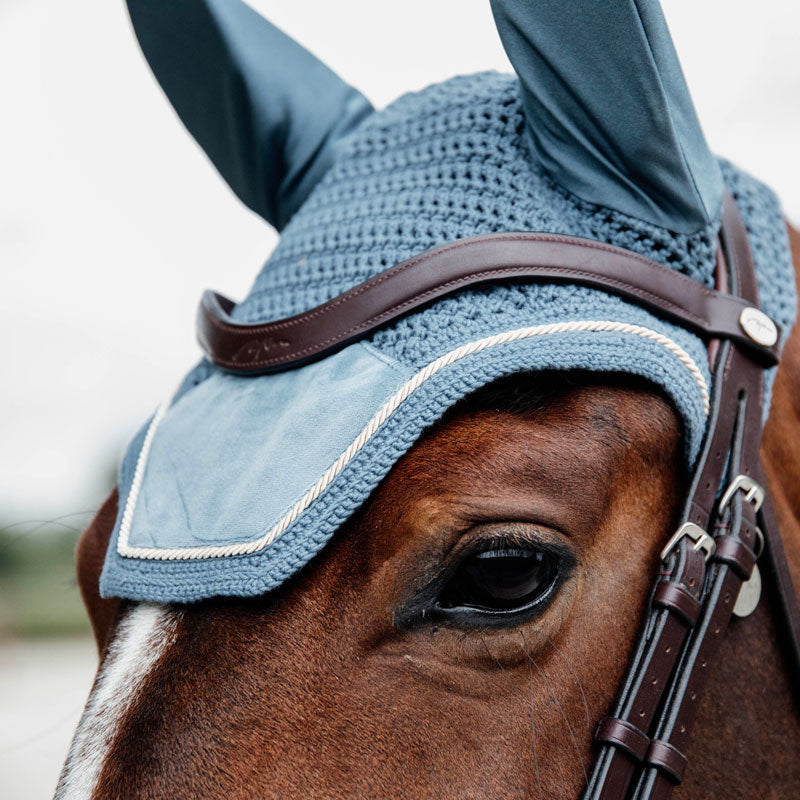 Kentucky Horsewear - Bonnet Wellington velvet bleu ciel | - Ohlala