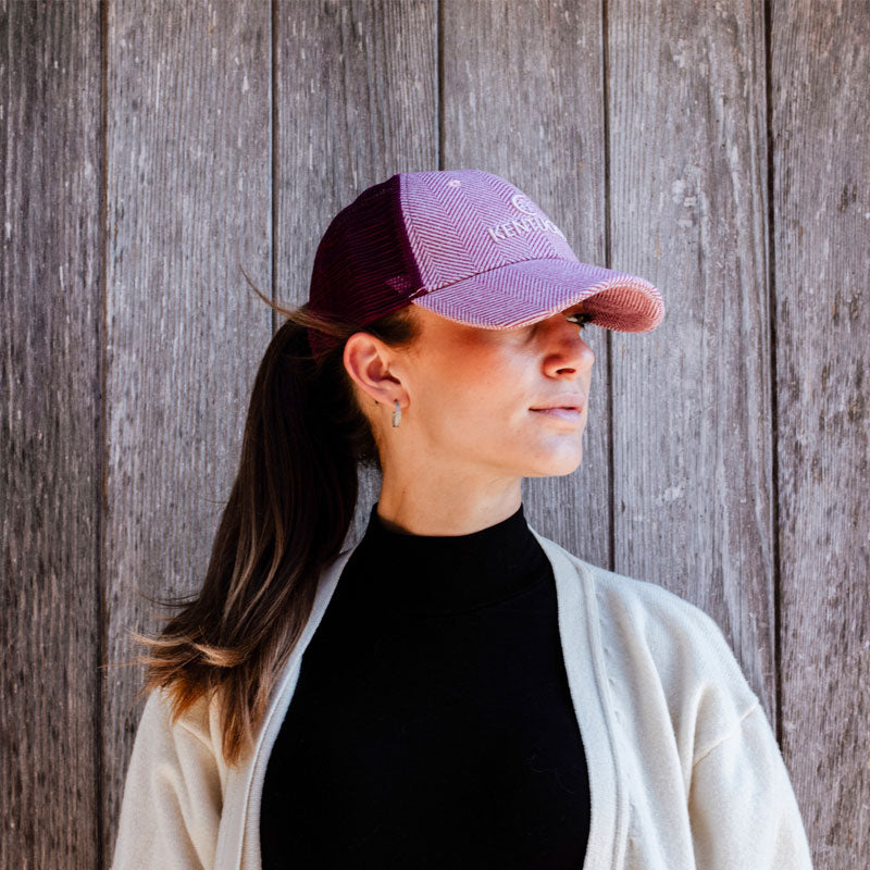 Kentucky Horsewear - Casquette Trucker Laine rose clair | - Ohlala