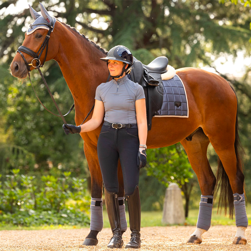 Lemieux - Tapis de dressage Square Loire Classique satin bleu jay | - Ohlala