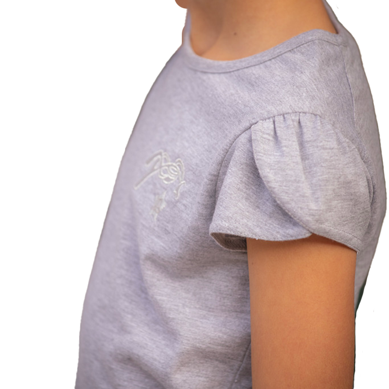 Pénélope Store - T-shirt à manches courtes enfant Ysaé gris chiné | - Ohlala