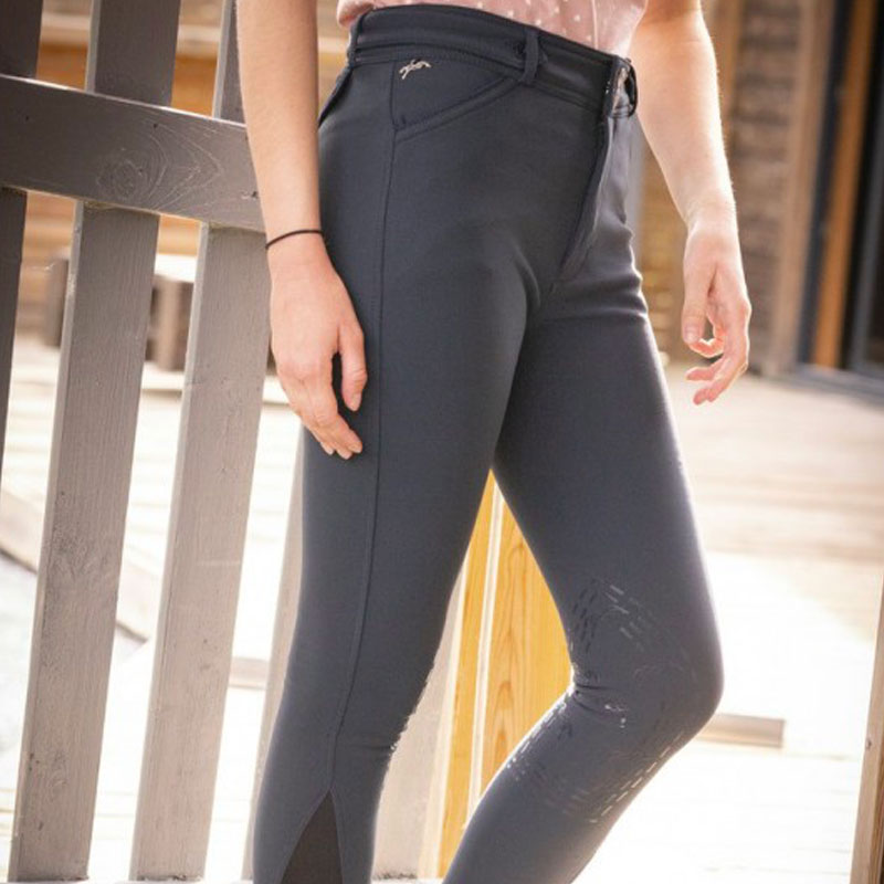 Pénélope Store - Pantalon d'équitation fille point sellier gris foncé | - Ohlala