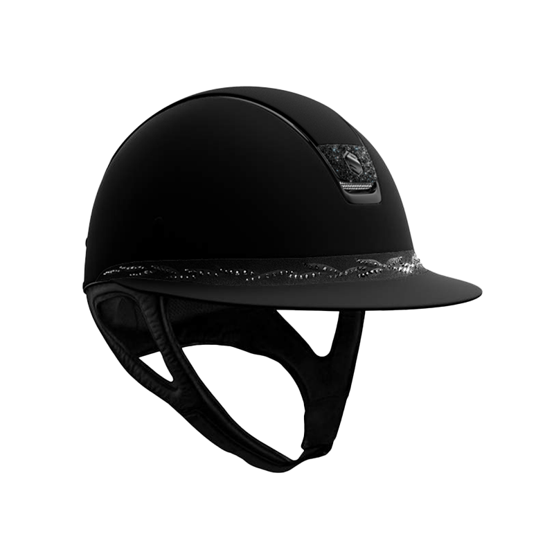 Samshield - Casque d'équitation Paint matt Flower Swaroski noir blason crystal noir | - Ohlala