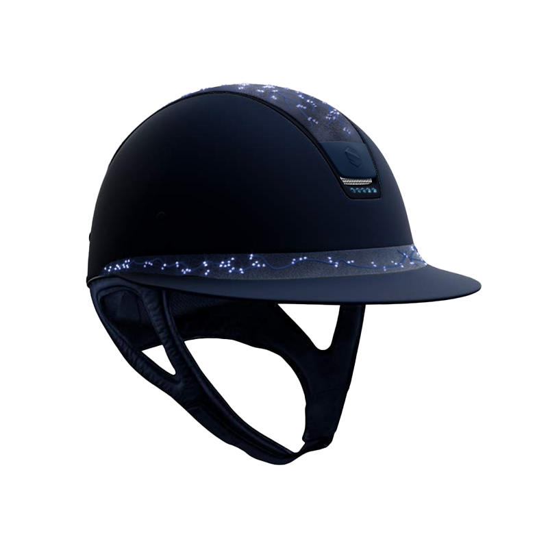 Samshield - Casque d'équitation Miss Shield Paint Matt bleu Crystal Leaf bleu 5 Swaroski bleu | - Ohlala