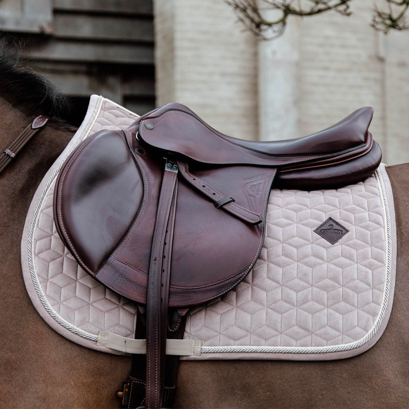 Kentucky Horsewear - Tapis de selle Basic Velvet jumping beige | - Ohlala