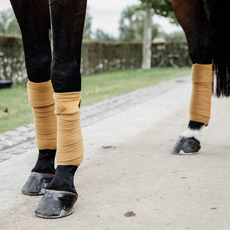 Kentucky Horsewear - Bandes de polo velvet moutarde (x4) | - Ohlala