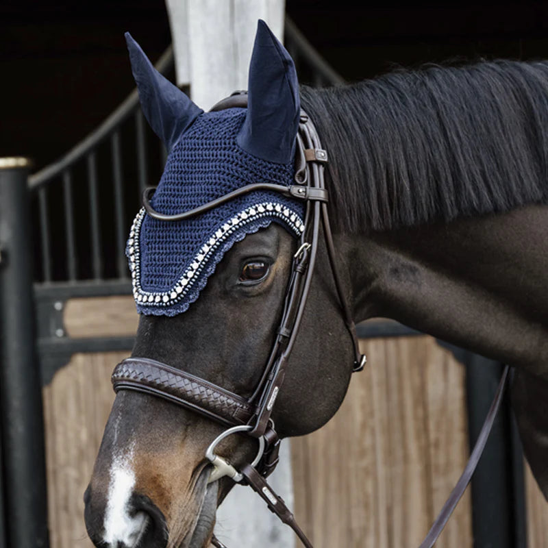 Kentucky Horsewear - Bonnet anti-mouche Wellington big stone & pearl marine foncé | - Ohlala