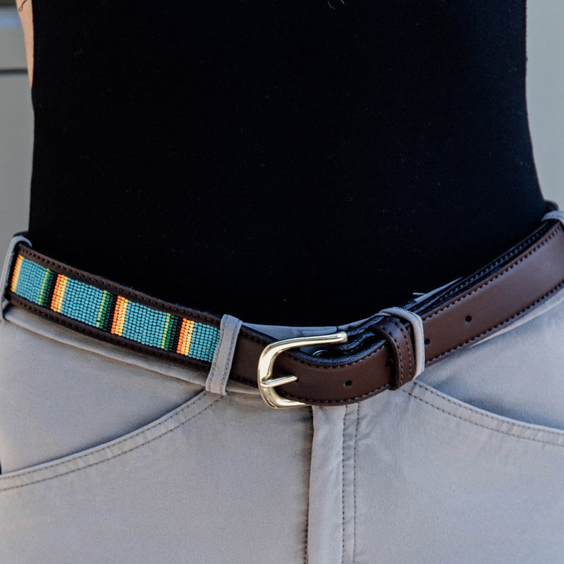 Kentucky Horsewear - Ceinture perles faites mains bleu clair | - Ohlala