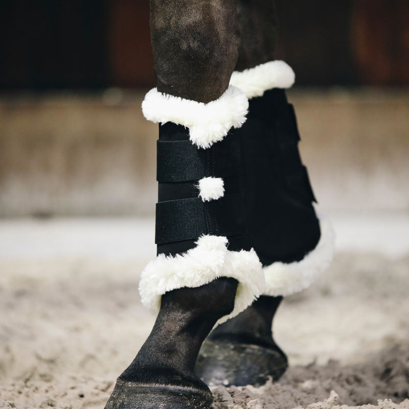 Kentucky Horsewear - Guêtre cheval Turnout Air mouton synthétique noir | - Ohlala