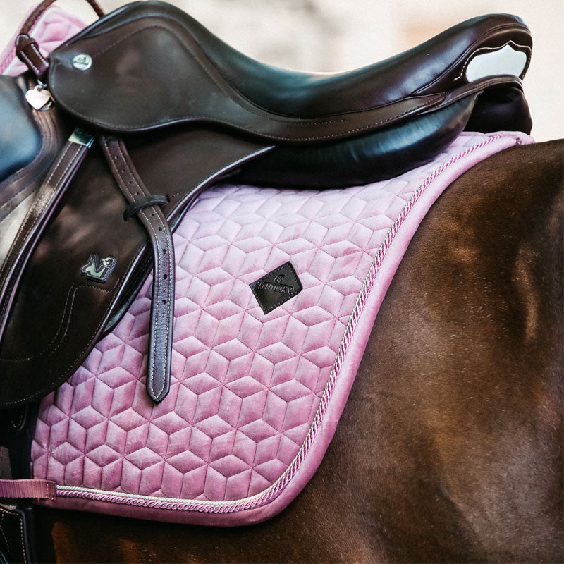 Kentucky Horsewear - Tapis de selle Velvet Jumping Vieux rose | - Ohlala