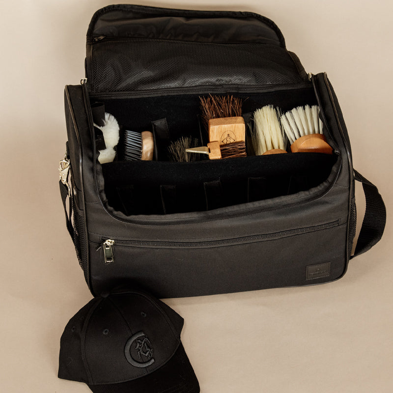 Grooming Deluxe - Set Grooming bag de pansage  noir + brosses | - Ohlala