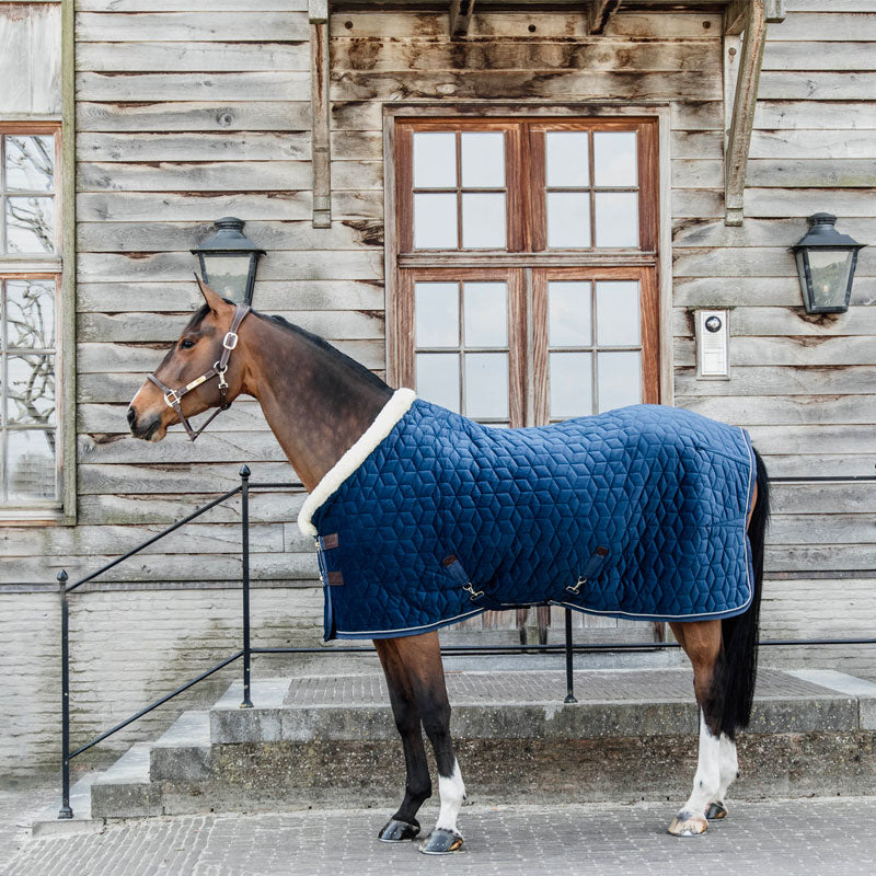 Kentucky Horsewear - Couverture de présentation velvet bleu marine 160g | - Ohlala