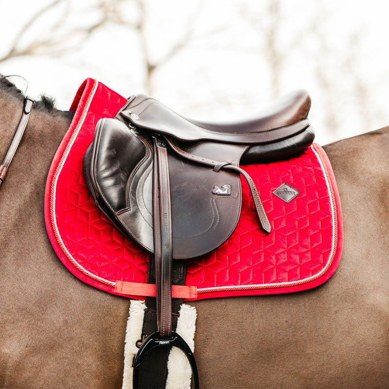 Kentucky Horsewear - Tapis de selle Velvet jumping Rouge | - Ohlala