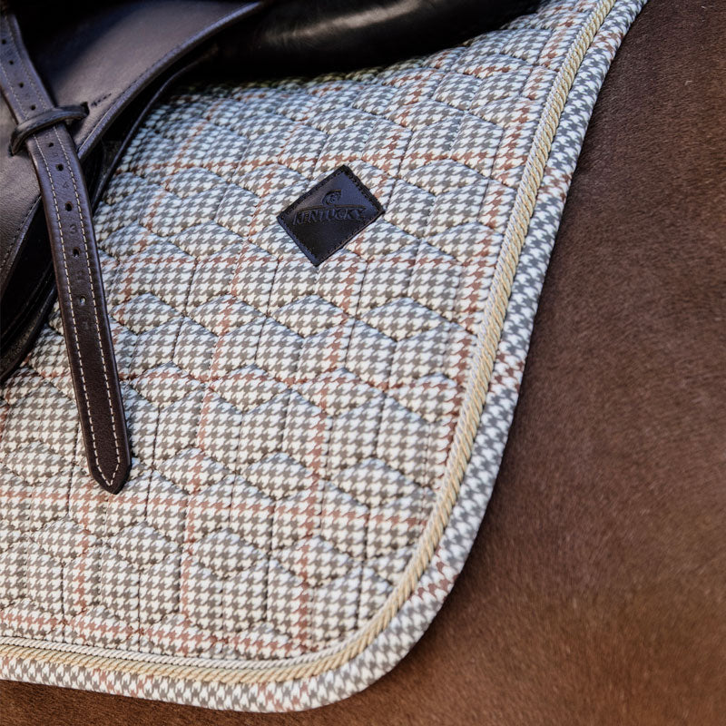 Kentucky Horsewear - Tapis de selle Pied de Poule beige | - Ohlala