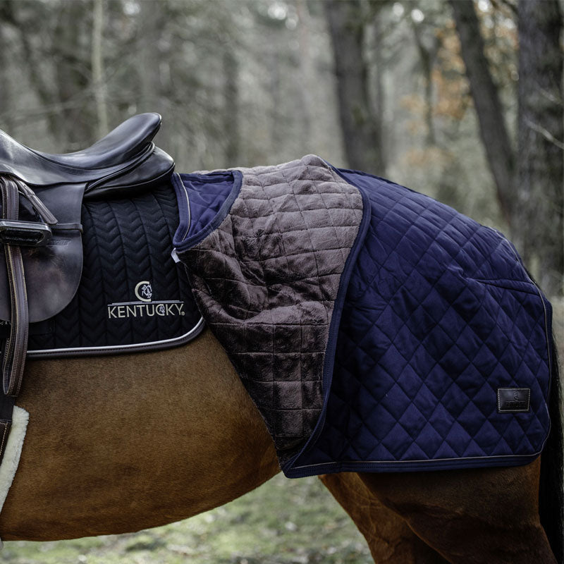 Kentucky Horsewear - Couvre-reins long marine 160g | - Ohlala