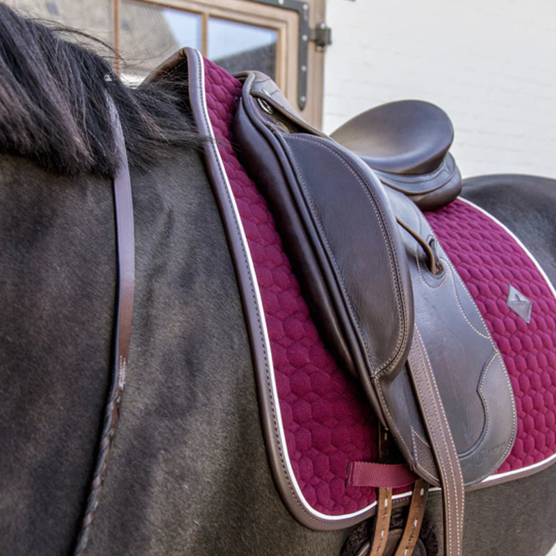 Kentucky Horsewear - Tapis de selle classic cuir dressage bordeaux | - Ohlala